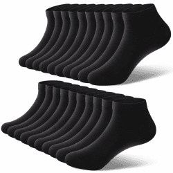 Sneaker Socken Herren Damen 10 Paar Kurzsocken Baumwolle | 80% Baumwolle, OEKO-TEX 100, elastischer Bund, verstärkte Spitze und Ferse, feuchtigkeitsregulierend, atmungsaktiv 43-46 10X Schwarz Angebot bei HelloDeals