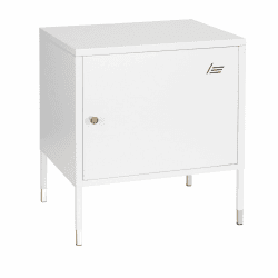 hjh OFFICE 743025 Metallschrank klein UMEO Weiß/Gold Beistellschrank aus Metall im Industrial-Design, 50 x 45 x 35 cm Angebot bei HelloDeals