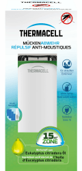 Thermacell Mückenabwehr Protect, innovatives und dekoratives Mückenschutz Standgerät im modernen Design, für Garten, Terrasse und Camping, weiß-grün, 1 Stück Weiß-grün Tischgerät Angebot bei HelloDeals