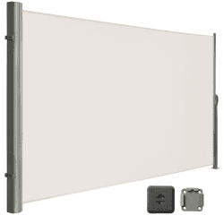 LARMNEE Alu-Seitenmarkise, ausziehbar, 160 x 450 cm, Sichtschutz, Sonnenschutz, Blickdicht, Seitenrollo, für Balkon, Terrasse, Garten, Beige EBE5461BP02 160 x 450 cm Beige Angebot bei HelloDeals