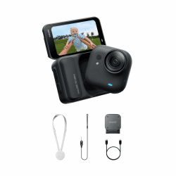 Insta360 GO Ultra Nachtschwarz-Kleine 4K Vlogging-Kamera, Freihändig, POV-Kamera, 1/1,28"-Sensor, 53g leichte Unterwasserkamera, 156°FOV, 200min Akku, tragbare Action-Cam (Generalüberholt) Angebot bei HelloDeals