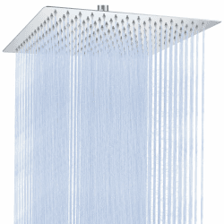 Auralum Regendusche Duschkopf 8 Zoll, Edelstahl Regenduschkopf 20x20 cm Eckig, 360° Verstellbare Kopfbrause mit Selbstreinigenden Düsen, Chrom Eckig-chrom 8'' Angebot bei HelloDeals