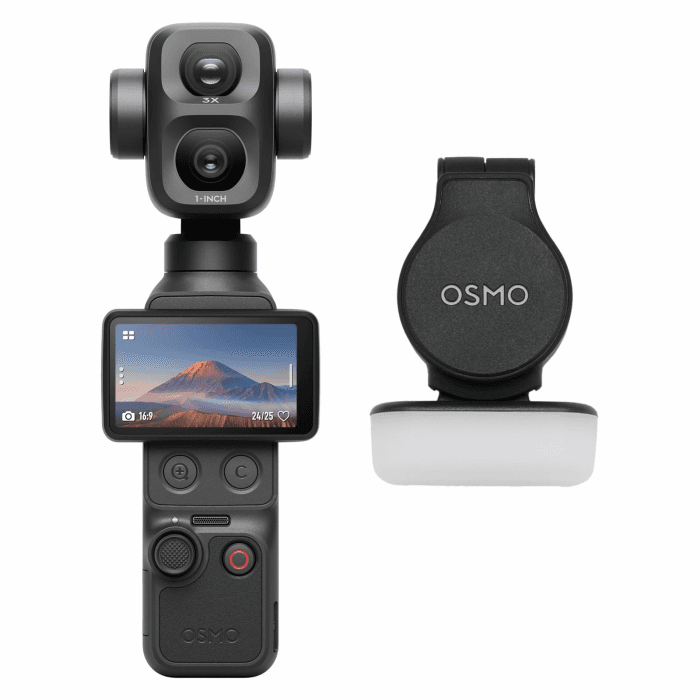 DJI Osmo Pocket 4P Standard Combo, 4K-Vlog-Kamera mit Dual-Objektiv | 3× optischer Zoom, bis zu 12× Zoom, 4K/240 fps, 17 Blendenstufen Dynamikumfang, 103 GB integrierter Speicher, Fülllicht Angebot bei HelloDeals