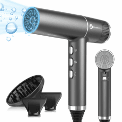 slopehill Professioneller Haartrockner, 110000RPM, 268g Superleicht, 2000W | Intelligente Fehlerdiagnose | Innovativer Mikrofilter | 600 Mio. Ionen und OxyActive | LED-Anzeige, leise & langlebig (Grau) Angebot bei HelloDeals