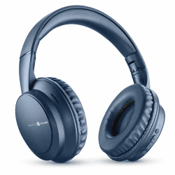 Music Sound Boost, Kabellose Around-Ear-Kopfhörer mit integriertem Mikrofon, 3 EQ-Modi, bis zu 8 Stunden Akkulaufzeit, ergonomisches Design für Musik und Anrufe, kompatibel mit Smartphones und Tablets Bluetooth Blau Angebot bei HelloDeals