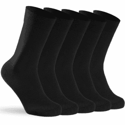 5 Paar Socken Herren Damen, Dünne Baumwolle Damensocken | Bequem und Atmungsaktiv mit Komfortbund Business Sportsocken, Größe 35-41/41-43/43-46 43-46 C-5, Schwarz Angebot bei HelloDeals