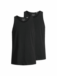 JACK & JONES Male Tanktop 2er-Pack Einfarbig Tanktop XXL Schwarz Angebot bei HelloDeals