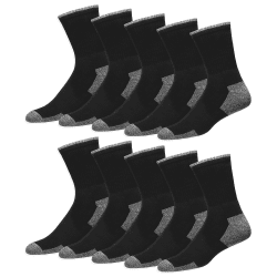 SOXCO 10 Paar Wandersocken Herren & Sportsocken aus Baumwolle | Größen 35-38, 39-42, 43-46 | DRI-WIK Feuchtigkeitskontrolle | HEX-COMB Gepolstertes Fußbett | Verstärkte Ferse & Spitze | Freizeit 39-42 Schwarz Angebot bei HelloDeals