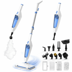 SENMO Dampfreiniger 14-in-1 mit abnehmbarem Handdampfreiniger | 1300W 228°F Tiefenreinigungs-Multidampfreiniger mit 14 Zubehör, für Böden, Parkett, Fliesen, Fugen, Teppich, Küche & Bad Weiß Angebot bei HelloDeals