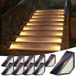 Shuniu Solarlampen für Außen Garten, Solar Treppenbeleuchtung, 10 Stück | LED Gartenlampen für Innenhöfe Dekoration, Terrasse, Zaun, Pathway, Stufen und Treppen, LED Wegeleuchten IP65 Wasserdicht 24LED 10 Stück Angebot bei HelloDeals