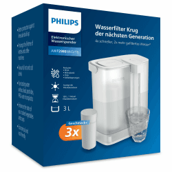 Philips Water Wasserdispenser für gefiltertes Wasser auf Knopfdruck (3L) – Frisches und sauberes Wasser, 3x Geschmack+ Filter verbessert den Geschmack und reduziert Verunreinigungen, BPA-frei Instant-Wasserkanne + 3er-Pack Instant-Filterkartuschen Angebot bei HelloDeals