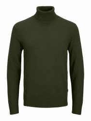 JACK & JONES Emil Knit Roll Neck Jumper M Kombu Green Angebot bei HelloDeals