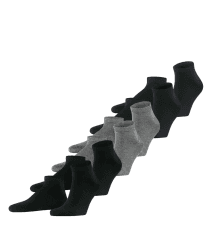 FALKE Herren Happy 6-Pack Sneakersocken atmungsaktive Baumwolle Herrensneakersocken verstärkt kurz langlebig strapazierfähig hautfreundlich ein Allrounder einfarbig Multipack Geschenkbox 6 Paar | Set aus 6 Paar Baumwollsneakern 43-46 Mehrfarbig Black Grey Angebot bei HelloDeals