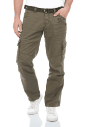 Timezone Cargohose Herren mit Gürtel BenitoTZ Loose Fit Cargo Hose Taschen Baumwolle Beige Grau Khaki 29 30 31 32 33 34 36 38 40 31W / 32L Khaki (4137) Angebot bei HelloDeals