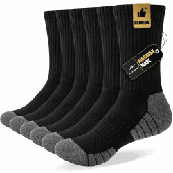 Niorasen Socken Herren Damen 43-46 39-42, 6/10 Paar Winter Atmungsaktive Baumwolle Wandersocken Sportsocken Trekkingsocken, Warme Gepolsterte Hochleistung Laufsocken Tennissocken, 35-38 47-50 43-46 Schwarz Angebot bei HelloDeals