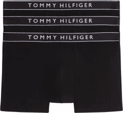 Tommy Hilfiger Herren 3er Pack Boxershorts Trunks Unterwäsche L Red (Blk/Blk/Blk) Angebot bei HelloDeals