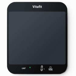 Vitafit 15kg Küchenwaage Digital Genauigkeit 1g, Große Plattform 215x180mm | Professionelle Fabrik Seit 2001 LFGB-Zulassung Digitale Waage Küche zum Kochen, Backen & kaffee, 3 AAA-Batterien, Schwarz Angebot bei HelloDeals