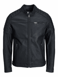 JACK & JONES Male Kunstwildlederjacke Kunstwildlederjacke | Synthetic suede jacket XXL Black/Pattern:PU Angebot bei HelloDeals