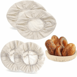 Leineneinsatz für Gärkorb,4 Pcs Proofing Basket Cloth Liner Leinentuch Brot Backen,Leinentuch Brot Backen Brotkörbe Liner Cloth zur Teigzubereitung und zum Backen(25 cm) Angebot bei HelloDeals