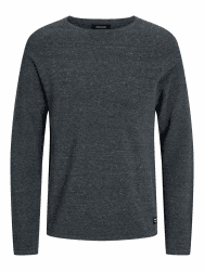 JACK & JONES Herren Strickpullover Rundhals Basic Langarm Sweater Baumwolle Shirt JJEHILL M Dark Grey Melange Angebot bei HelloDeals