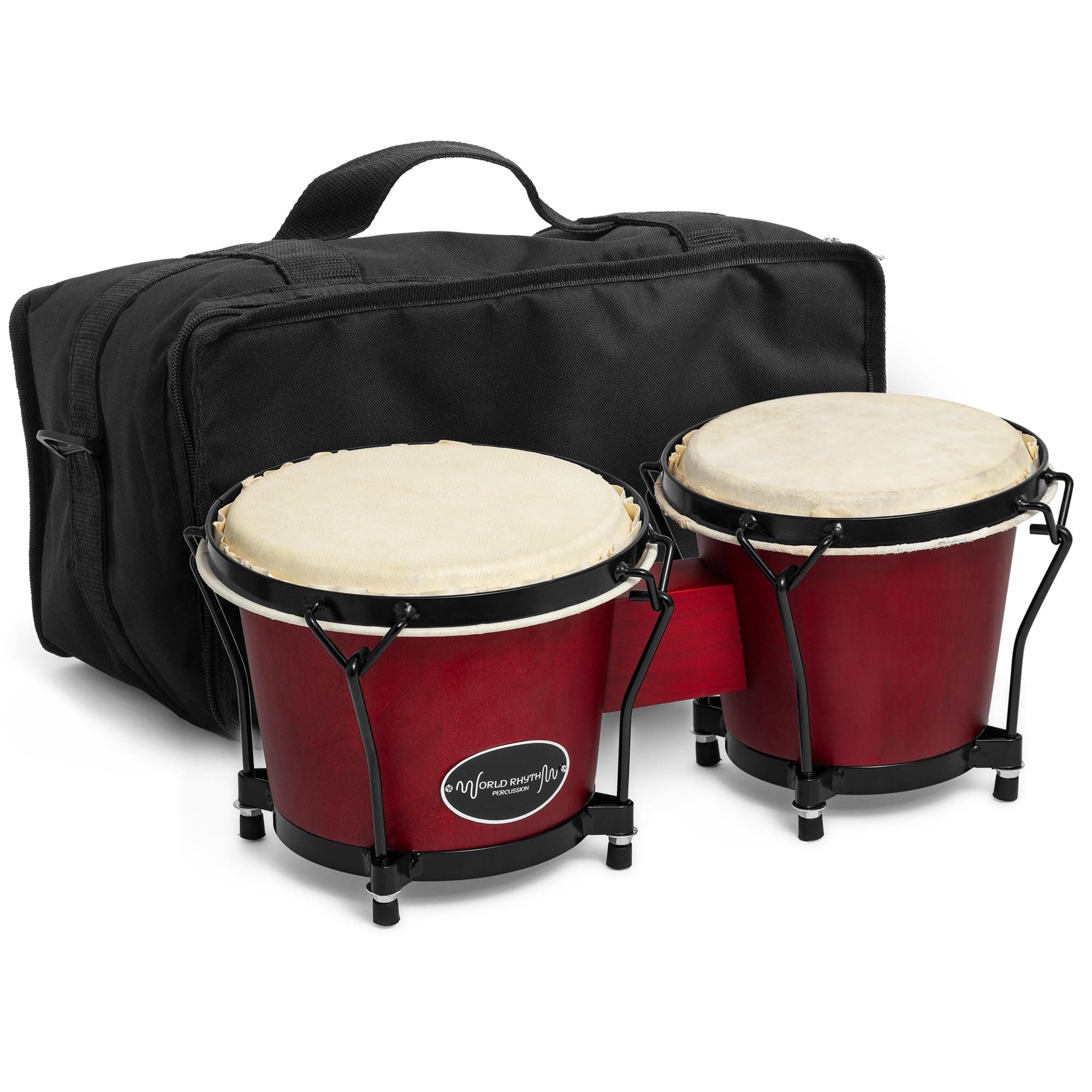 TIGER BON7 Bongo Trommeln für Anfänger, Eiche, mit gepolsterter Gigbag, Weinrot | Mit gepolsterter Gigbag rot Mit Tasche Einzeln Angebot bei HelloDeals