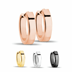Treuheld® | Schmale 925 Silber Creolen - Ohrringe | 4 Farben [04.] - rosegold Angebot bei HelloDeals