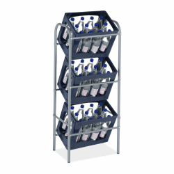Relaxdays Getränkekistenregal, HxBxT 116 x 50 x 32 cm, Getränkekistenständer für 3 Kisten, Stahl, Bierkistenregal, grau Angebot bei HelloDeals