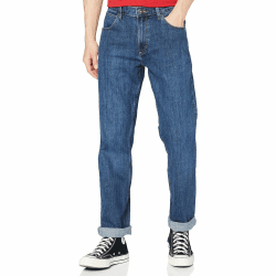 WRANGLER Herren Jeans Straight - Mid Waist - Regular Fit - Blau Schwarz W30-W44 40W / 34L Darkstone Angebot bei HelloDeals