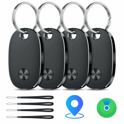 Air Tracker Tag 4er Pack Kompatibel mit Apple Wo ist? APP (iOS NUR) | Akustische Ortung, Kartenortung, Austauschbare Batterie, für Schlüssel, Gepäck, Taschen und Koffer, kompakt und leicht 2* Klassisch schwarz 2* Klassisch schwarz Angebot bei HelloDeals