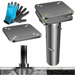 KESSER® Metall Universal-Bodenplatte | Sonnenschirmständer für Sonnenschirm & Ampelschirm | Bodenhülse für Kurbelschirm | Sonnenschirm-Schirm-Ständer | Bodenanker inklusive Handschuhe | Anthrazit Metall Anthrazit Angebot bei HelloDeals