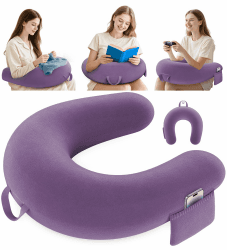 Gaming Kissen & Lesekissen, Reading Pillow für das Sitzen auf dem Bett/Sofa/Fußboden, Fütterungs/Häkelkissen mit großer & Ergonomic Gaming Pillow, Gamer Kissen für Ipad/Laptop - Lila Angebot bei HelloDeals