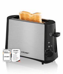Cloer 3890 Toaster für 1 Toastscheibe, Mini-Toaster mit Auftaufunktion, Nachhebevorrichtung, stufenlosem Bräunungsgrad, Brotscheibenzentrierung, Sicherheitsabschaltung und Krümelschublade, 600W Edelstahl 1 Scheibe Standard Single Angebot bei HelloDeals