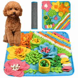 OSDUE Schnüffelteppich Hund, Futterschnüffel-Futtermatte, Hunde-Schnüffelmatte, Welpen-Trainingsmatte, Schnüffelspielzeug Interaktive Hundespielzeug, Hunde Spielteppich für Alle Hunderassen, 39 x 39CM 39*39CM-Blau Angebot bei HelloDeals