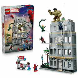LEGO | Marvel Großer Showdown: Spider-Man vs. Hulk - Interaktives Spielzeug mit 4-stöckigem Bürogebäude, Actionfigur und 5 Minifiguren inkl. Scorpion - Geschenk für Jungen ab 8 Jahren und Fans - 76350 Angebot bei HelloDeals