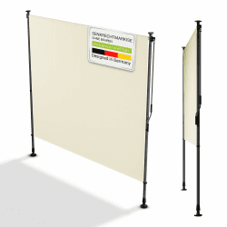 Juskys® Senkrechtmarkise Barbados 200x310 cm - Balkon Sichtschutz wetterfest - Ausziehbare Seitenmarkise ohne Bohren für Garten und Balkon - Beige Beige 200 x 310 cm Angebot bei HelloDeals