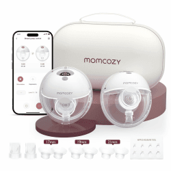 Momcozy M5Smart Milchpumpe Elektrische, handsfree App-steuerbar 2 Pack Grau | tragbare Doppel Brustpumpen mit Babymund Doppelgedichtete Brusthaube mit 3 Modi und 9 Stufen Grau - 2 Pack Angebot bei HelloDeals