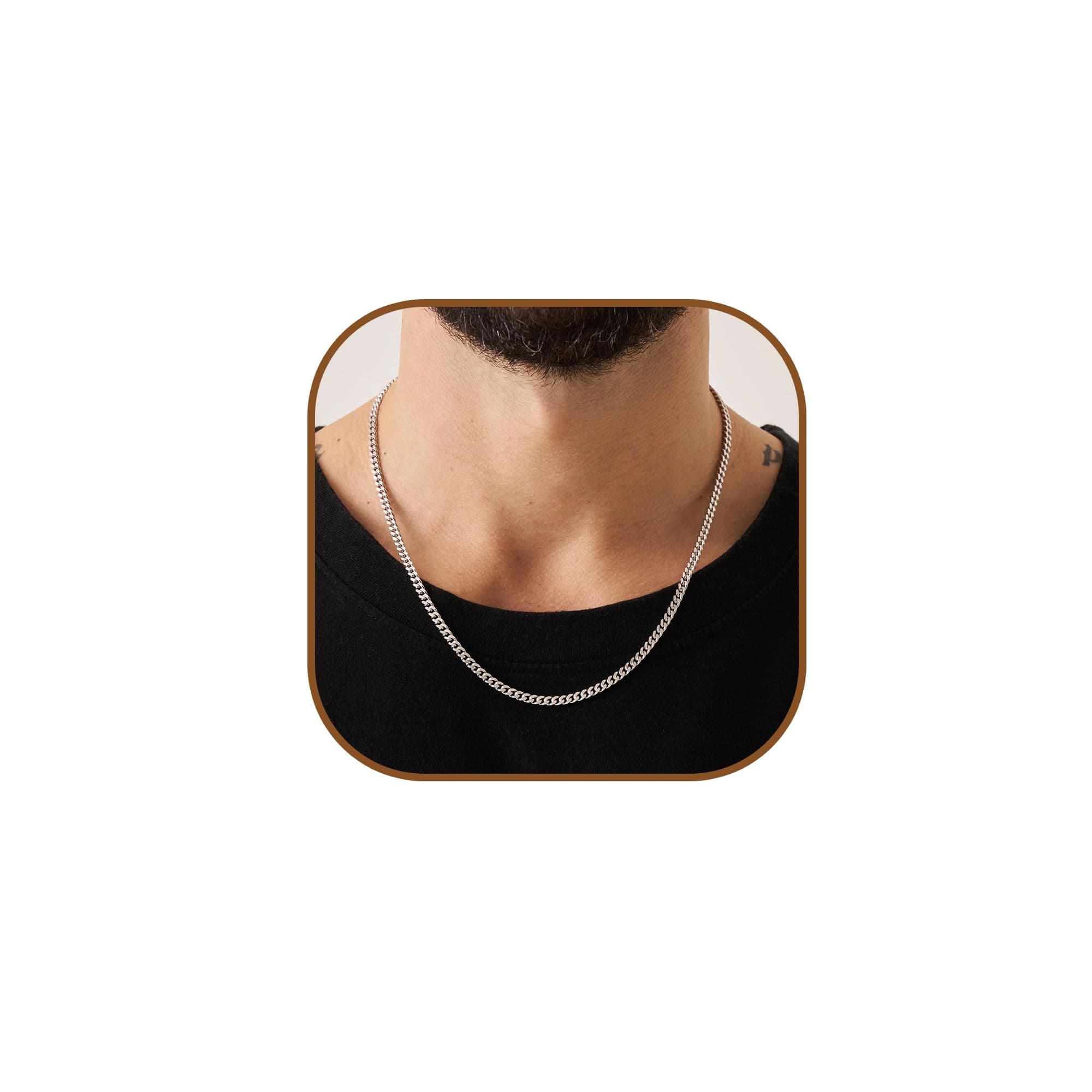 Esrael 3.5/5mm Silber/Gold/Schwarz Panzerkette Edelstahl Halskette Herren, Kubanische Kette für Männer und Jungen Schmuck Geschenk für Herren Damen 18/20/22/24 Zoll 20Zoll(50cm) 3.5mm-Silber Angebot bei HelloDeals