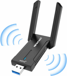 NEWFAST 5400Mbps USB WLAN Stick for PC,Only for Windows 10/11 | Tri-Band(6GHz/5GHz/2.4GHz)WiFi Adapter Mit 2*5dBi High Gain Antennens,USB3.0,MU-MIMO WPA3 Encryption,WiFi 6E Wireless Adapter Schwarz Angebot bei HelloDeals