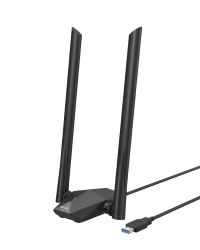 BrosTrend WiFi 6 AX1800 WLAN Stick für PC mit Zwei High Gain 5dBi-Antennen | Langstrecken DualBand 5GHz 1201Mbit/s + 2.4GHz 574Mbit/s WiFi Adapter, Hohe Reichweite USB WLAN Antenne NUR für Windows 10/11 Angebot bei HelloDeals