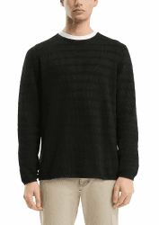 QS Gewaschener Strickpullover mit Rippstruktur XL 9999_schwarz Angebot bei HelloDeals