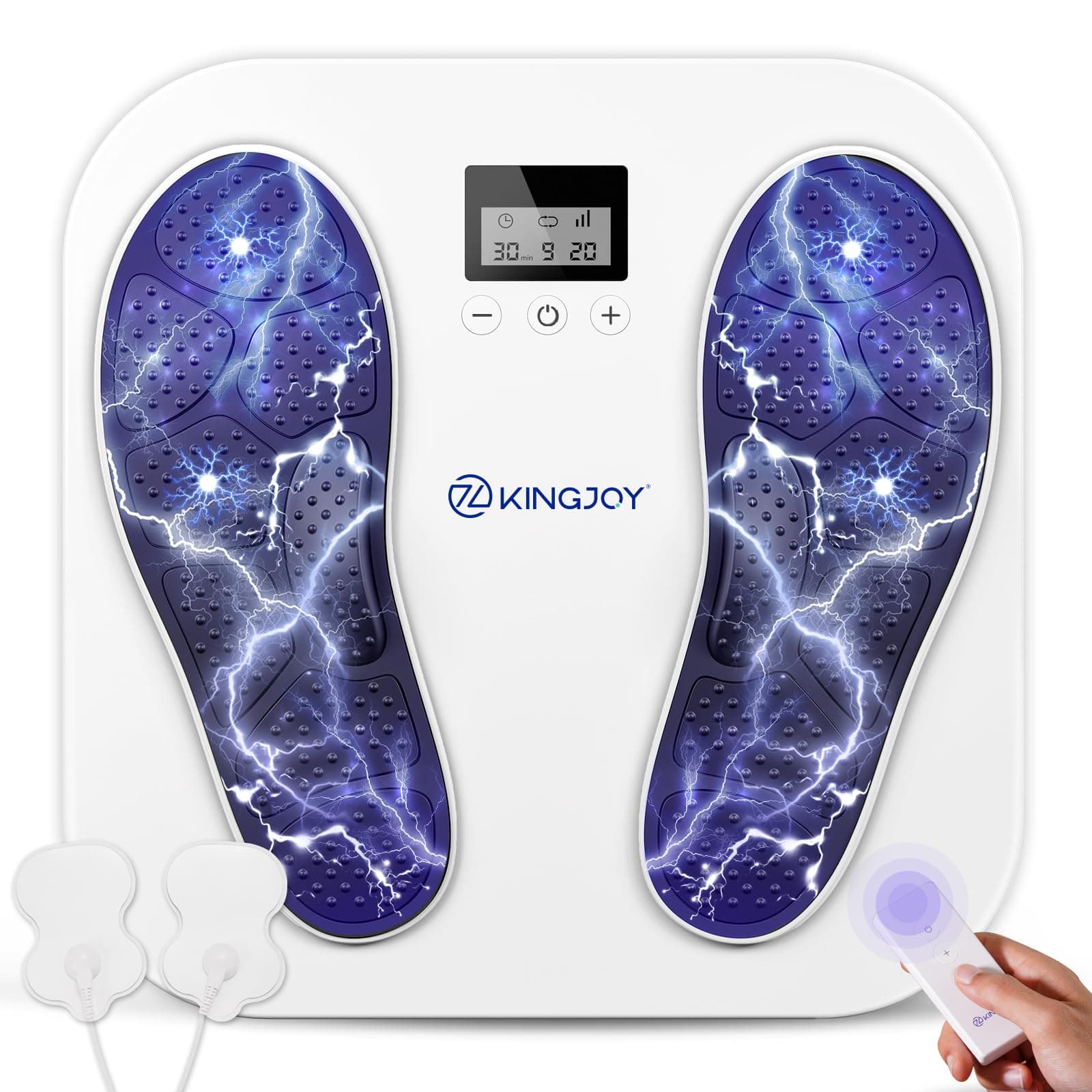 Medic Durchblutungs-Stimulator Beine & Fuß, EMS Fußmassagegerät Elektrisch mit TENS Elektroden Pads zur Neuropathie, Verbessert die Durchblutung, Linderung von Plantarfasziitis & Schmerz, Geschenk Weiß Standard Angebot bei HelloDeals
