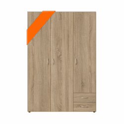 Stella Trading BASE Zeitloser Kleiderschrank in drei verschiedenen Größen - Vielseitiger Drehtürenschrank in Eiche Sonoma Optik - 120 x 177 x 52 cm (B/H/T) | Dreitüriger Schlafzimmerschrank mit viel Stauraum für Kleidung und Jacken, zeitloses Design, Schr Angebot bei HelloDeals