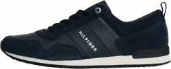 Tommy Hilfiger Herren Runner Sneaker Iconic Leather Suede Mix Runner Sportschuhe 48 EU Blau Midnight Angebot bei HelloDeals