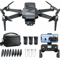 3‑Achsen‑Gimbal GPS Drohne mit Kamera 4K, 90 Min Flugzeit (3 Akkus), 1000 m Steuerungsreichweite, Auto Return, Auto Follow, bürstenloser Motor, 5G FPV Quadcopter für Einsteiger (unter 249g) Poliertes Betonplattengrau Angebot bei HelloDeals