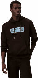 Calvin Klein Herren Hoodie Terry Box Graphic Regular Fit XL Schwarz (Black) Angebot bei HelloDeals