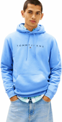 Tommy Jeans Herren Hoodie Linear Logo mit Kapuze S Blue (Light Horizon Blue) Angebot bei HelloDeals