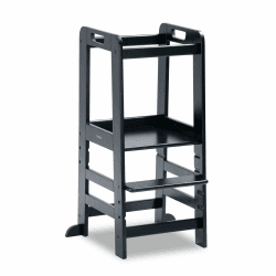hauck Holz Lernturm Kinder mitwachsend 1-6 Jahre, Learn N Explore Black | 3-fach höhenverstellbares Stehbrett von 45 bis 33 cm, Montessori Lernturm aus Buche mit Rausfallschutz, bis 40 kg belastbar Schwarz Angebot bei HelloDeals