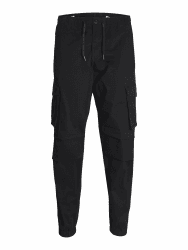 JACK & JONES Male Cargo-Hose Relaxed Fit Cargo-Hose | Relaxed Fit, Einfarbig, Casual, Bei max. 40°C waschen S Schwarz Angebot bei HelloDeals