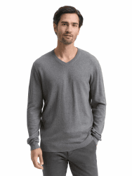 Tom Tailor Herren 1048016 Strickpullover mit Kaschmir-Anteil (1er Pack) 3XL 38679 - Classic Dark Grey Melange Angebot bei HelloDeals