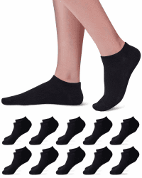 Niorasen Sneaker Socken Herren Damen, 10/20 Paar Baumwolle Sneakersocken | 80% Baumwolle, OEKO-TEX 100, Leicht und Atmungsaktiv; Langlebig, Robust Hochwertige Baumwollsocken; Elastischer Bund 39-42 Schwarz x10 Angebot bei HelloDeals